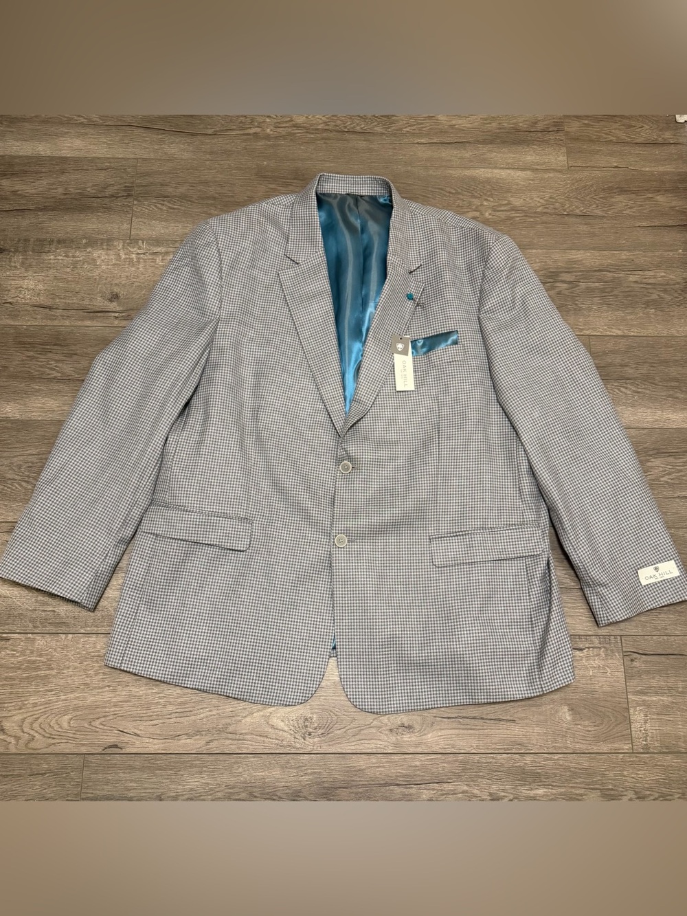 OAK HILL Mens BLAZER GREY HOUNDSTOOTH BLAZER SPORTS COAT Sz 2XL 50/52 NWT